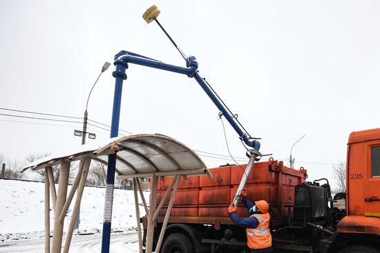 Склад противогололедных материалов в Москве