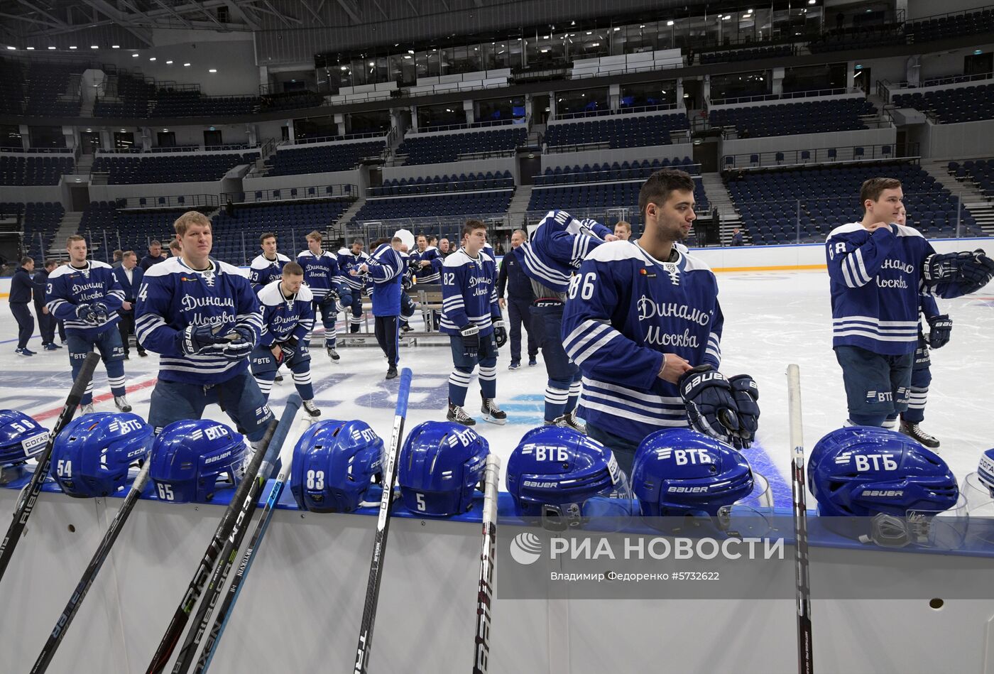 Тренировка ХК "Динамо" (Москва) на новом стадионе