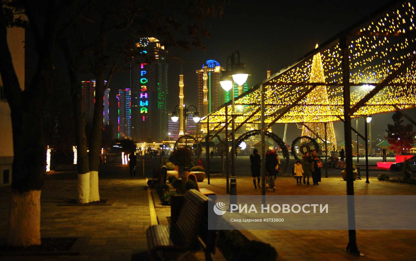Новогоднее украшение Грозного