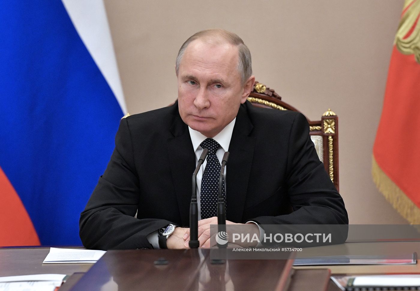 Президент РФ В. Путин провел заседание Совбеза РФ