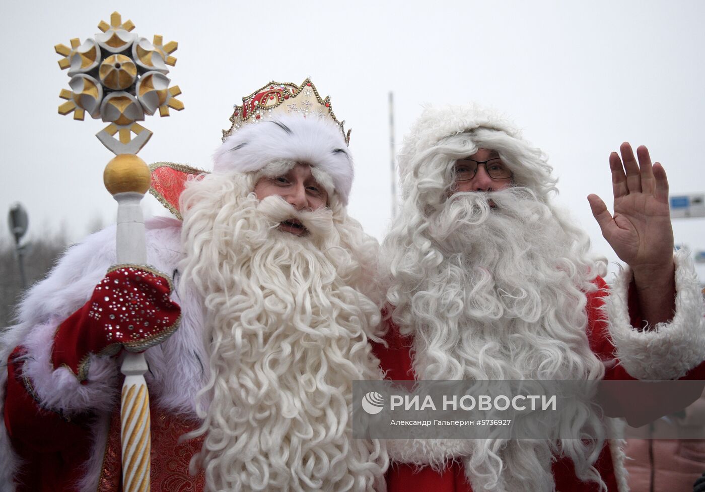 Встреча российского Деда Мороза и финского Йоулупукки