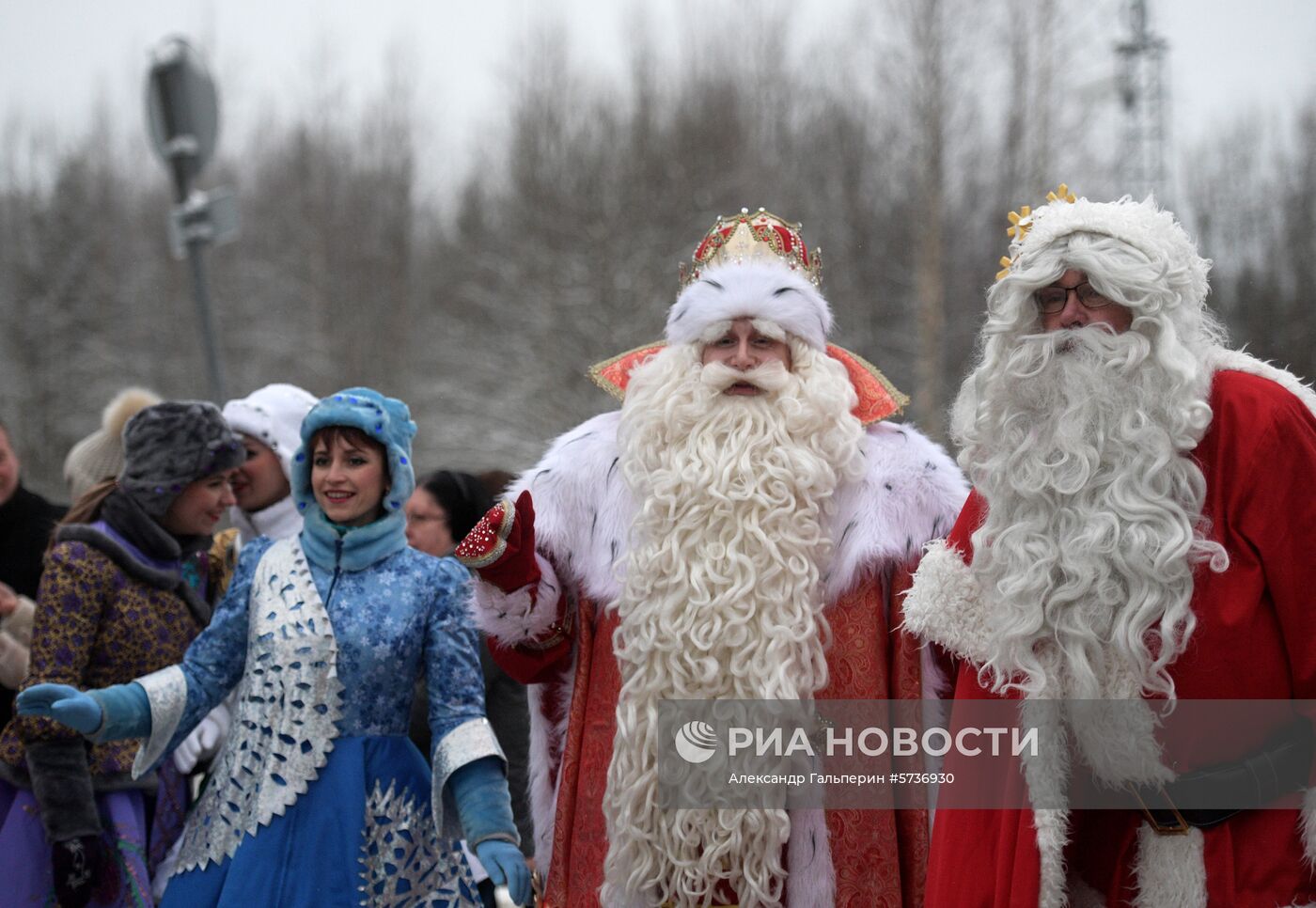 Встреча российского Деда Мороза и финского Йоулупукки