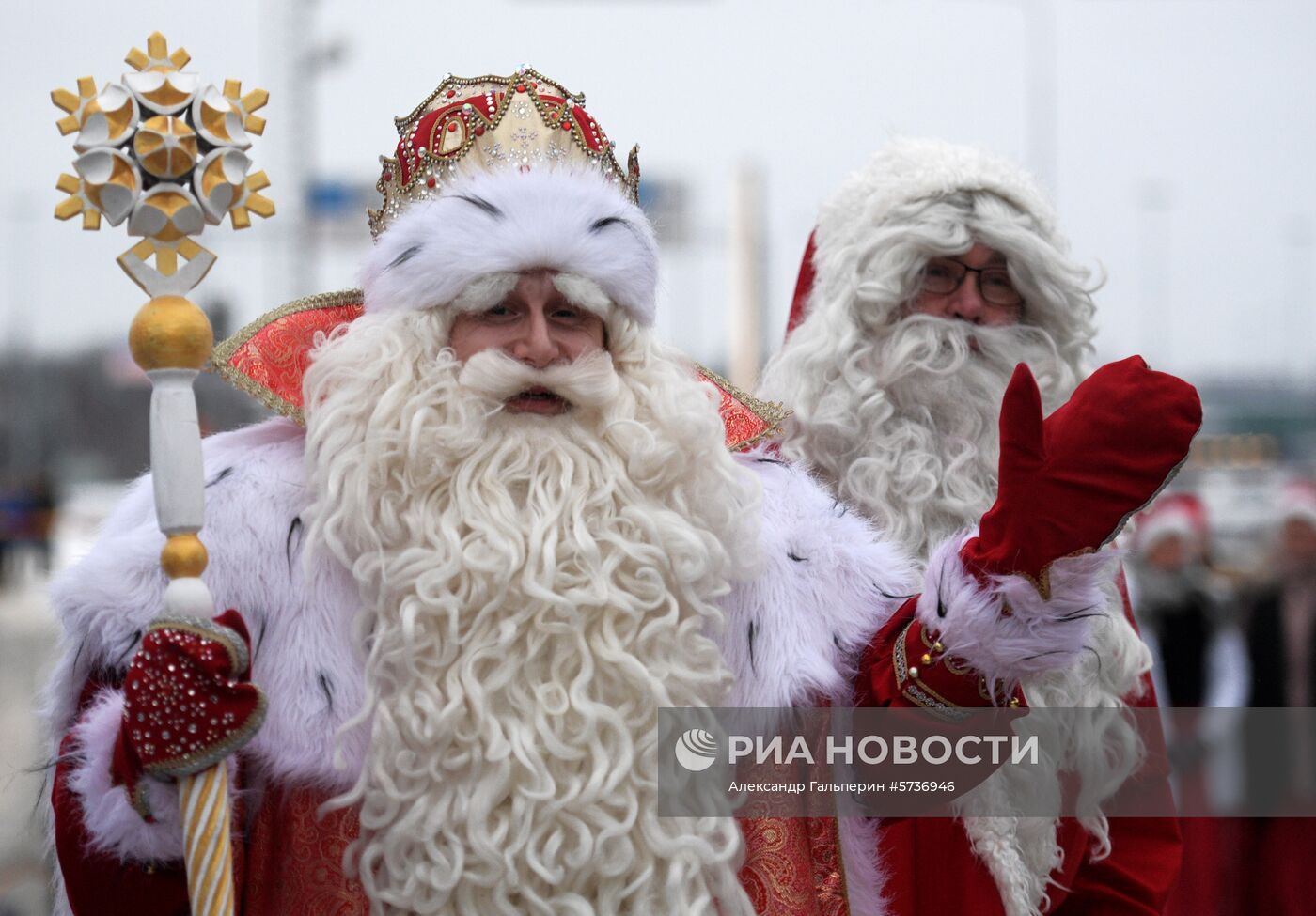 Встреча российского Деда Мороза и финского Йоулупукки