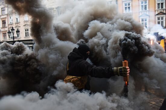 Акция протеста во Львове