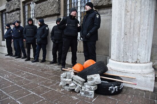 Акция протеста во Львове