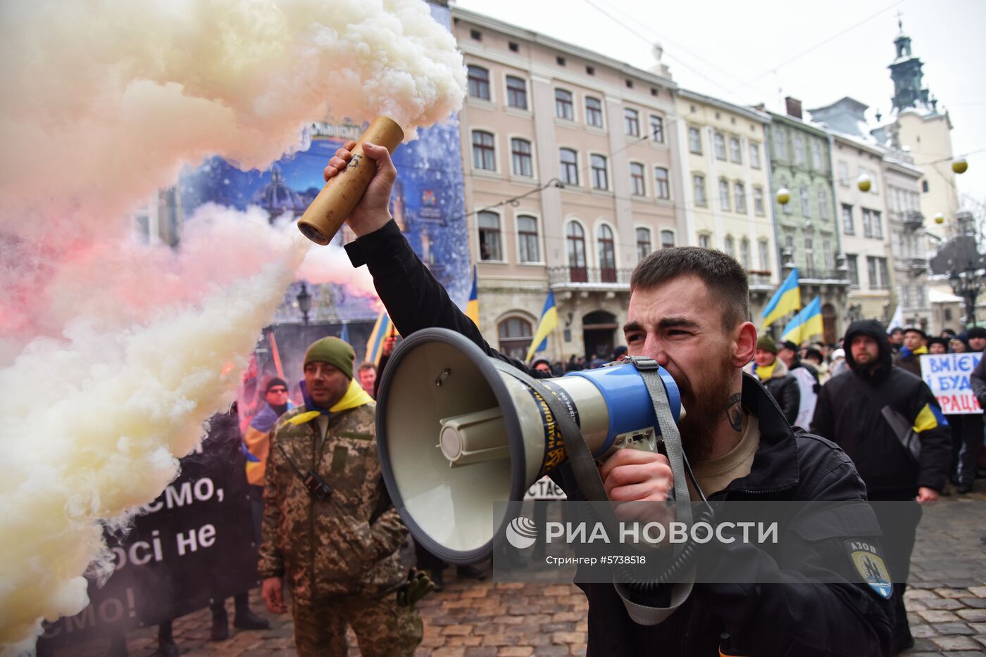 Акция протеста во Львове