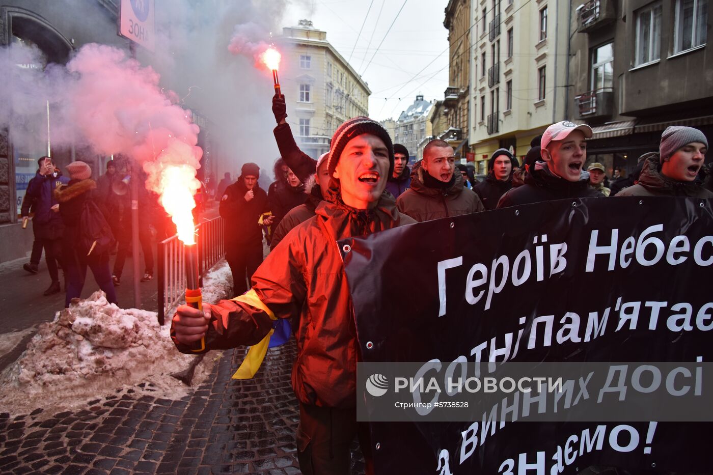 Акция протеста во Львове