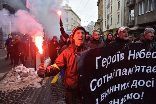 Акция протеста во Львове