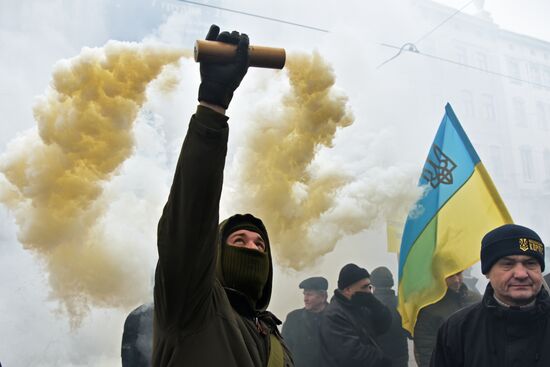 Акция протеста во Львове