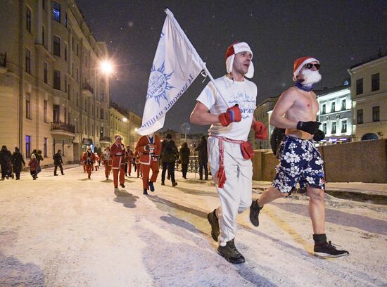 Забег Дедов Морозов в Санкт-Петербурге 