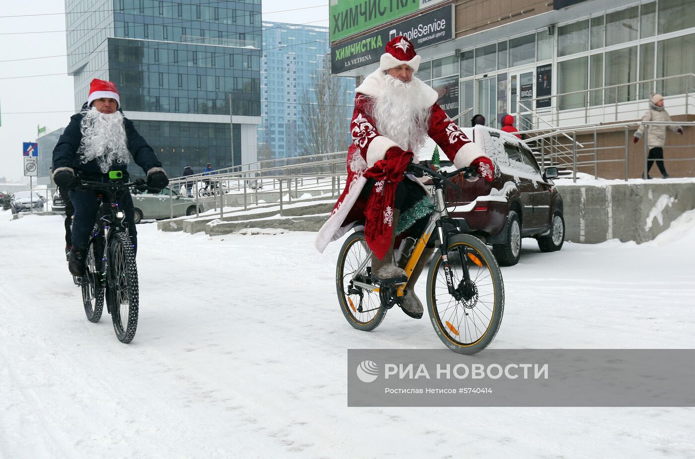 Велозаезд Дедов Морозов в Новосибирске