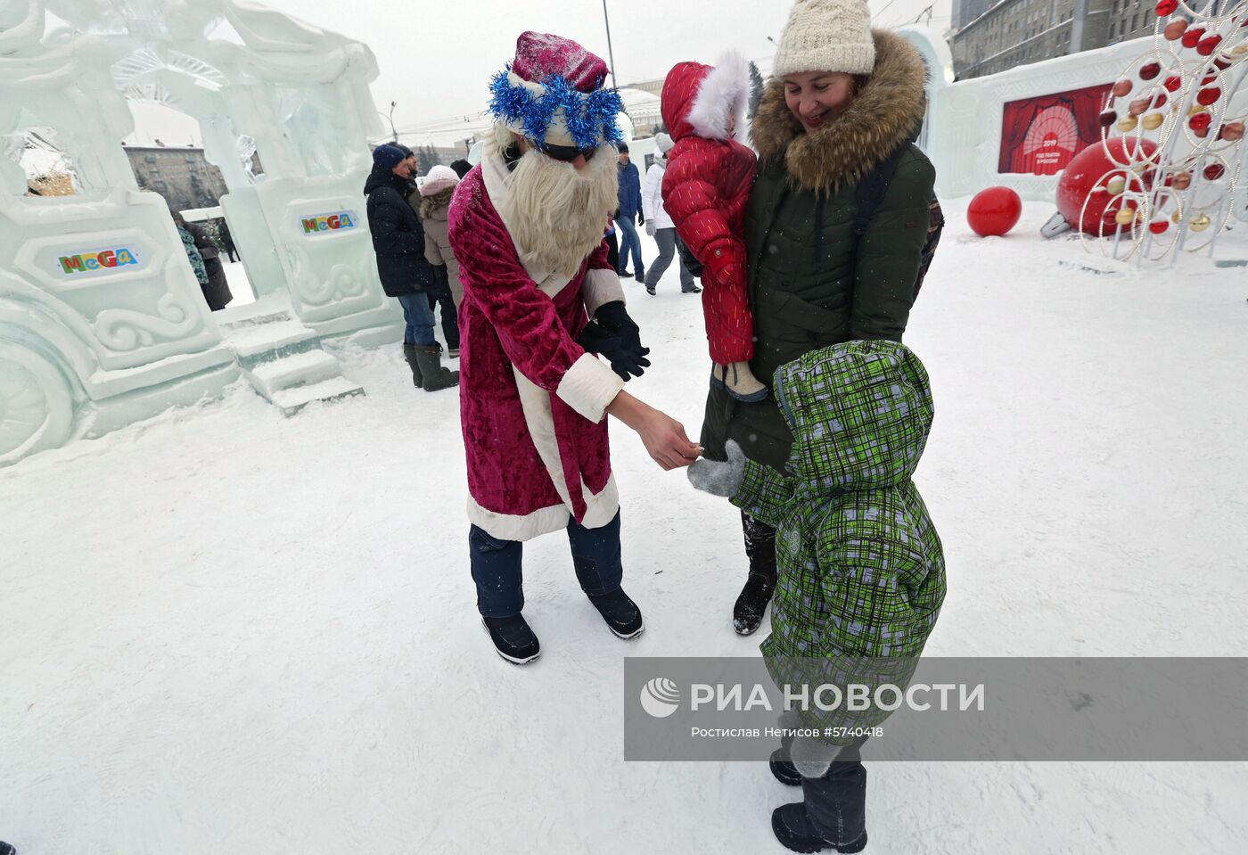 Велозаезд Дедов Морозов в Новосибирске