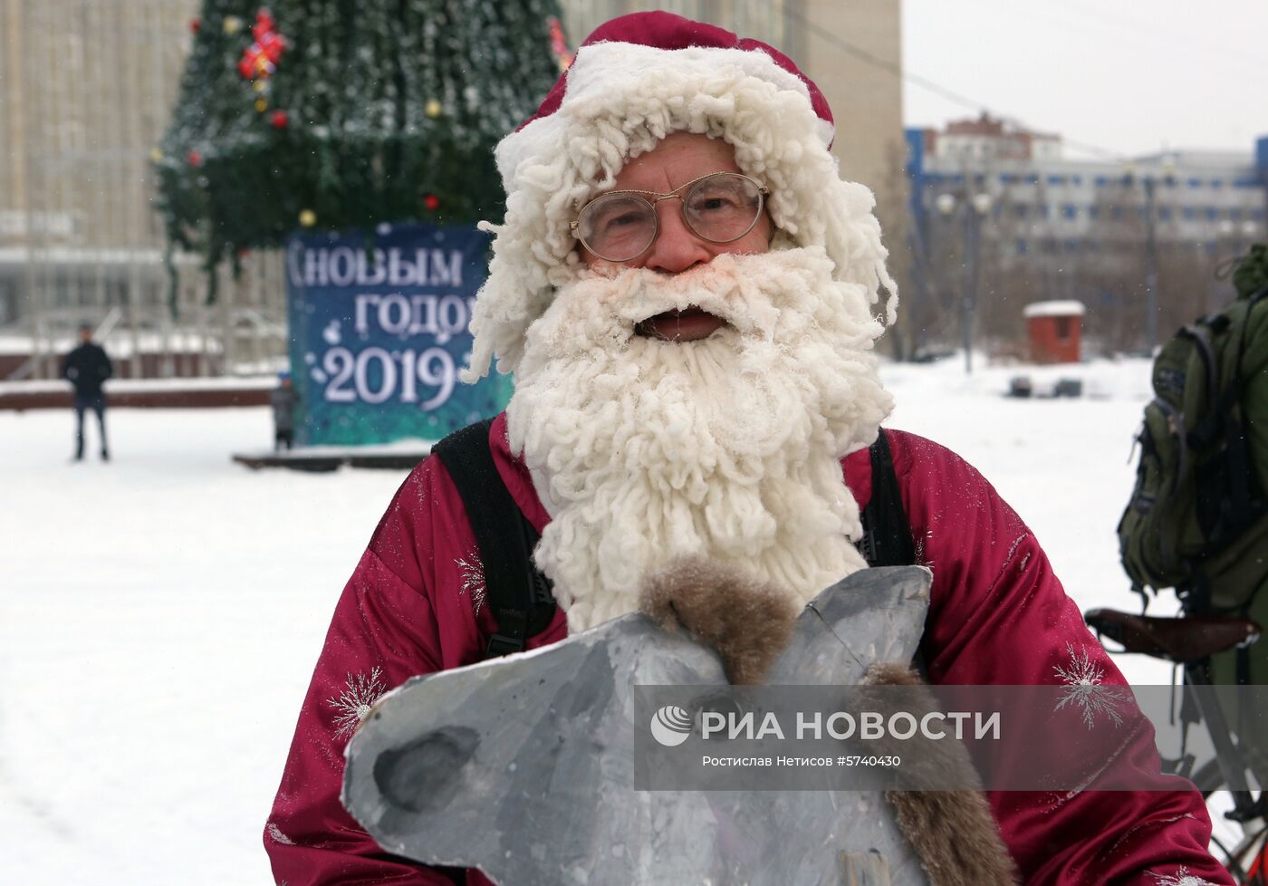 Велозаезд Дедов Морозов в Новосибирске