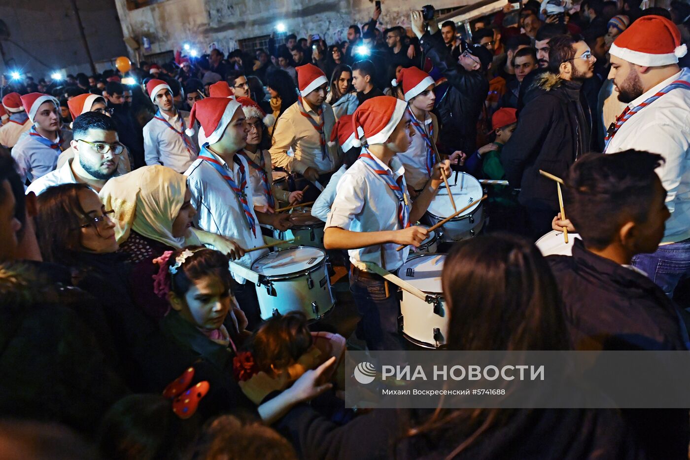 Празднование католического Рождества в Сирии