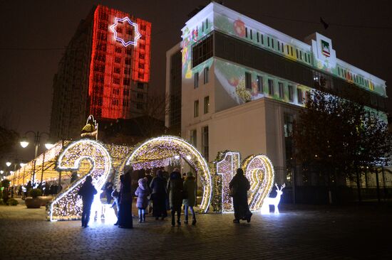Новогодняя иллюминация в Грозном