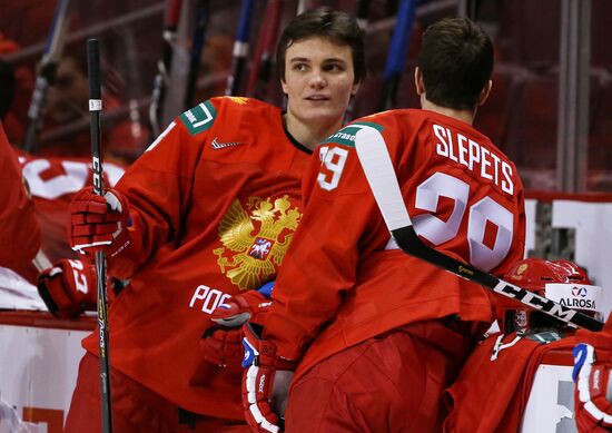Командное фотографирование молодежной сборной России по хоккею