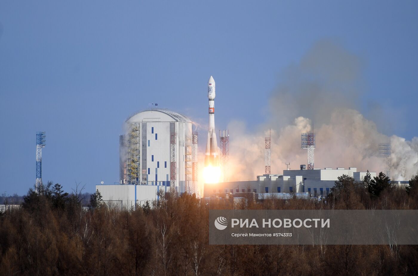 Пуск ракеты «Союз-2.1а» с космодрома «Восточный»