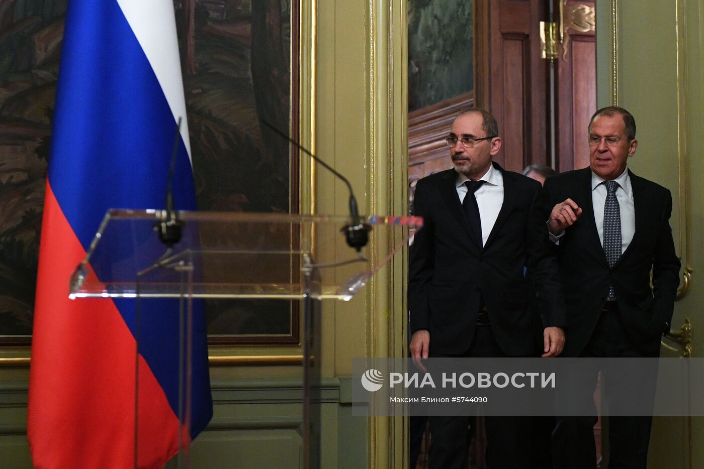 Встреча глав МИД РФ и Иордании С. Лаврова и А. Сафади
