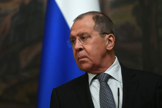 Встреча глав МИД РФ и Иордании С. Лаврова и А. Сафади