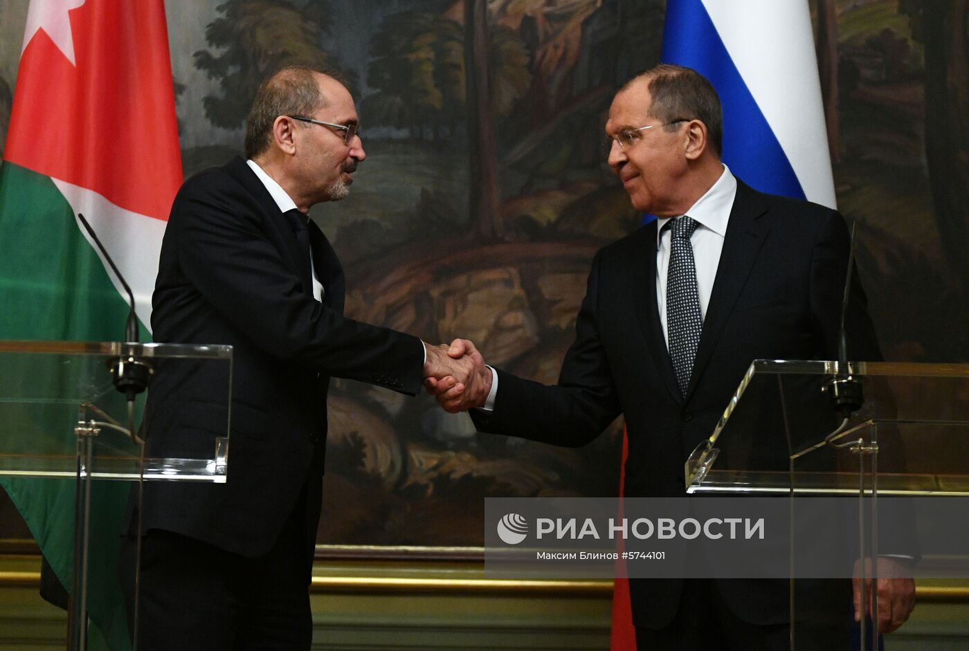 Встреча глав МИД РФ и Иордании С. Лаврова и А. Сафади