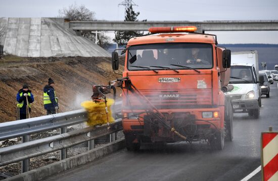 Подготовка к запуску движения по первому участку трассы «Таврида»