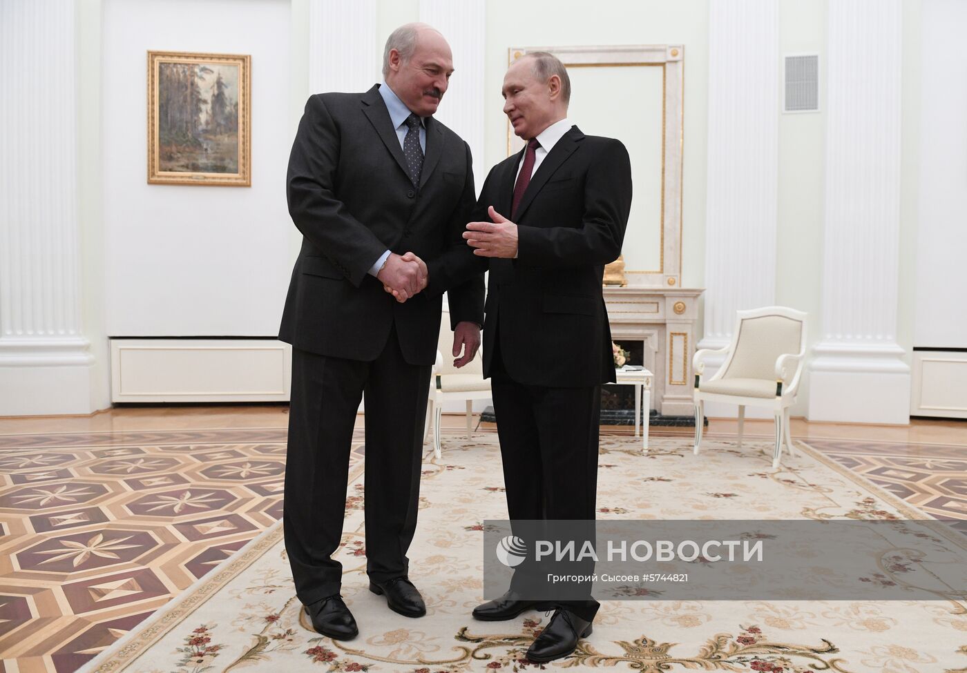 Президент РФ В. Путин встретился с президентом Белоруссии А. Лукашенко
