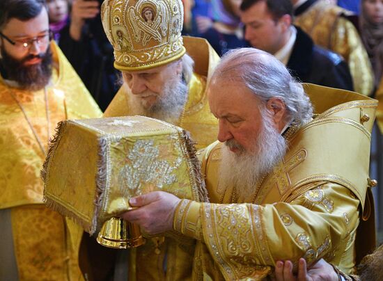 Освящение храма Всех Преподобных Отцев Киево-Печерских в Москве