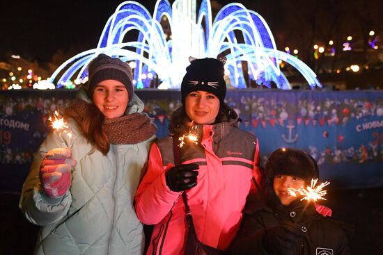 Празднование Нового года в городах России