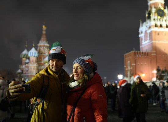 Празднование Нового года в Москве