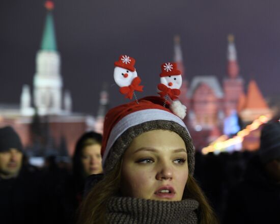 Празднование Нового года в Москве