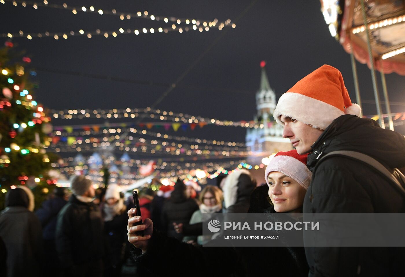 Празднование Нового года в Москве