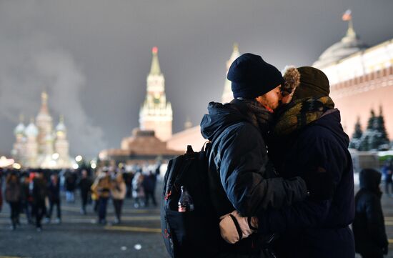 Празднование Нового года в Москве