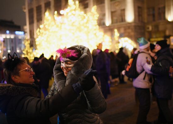 Празднование Нового года в Москве