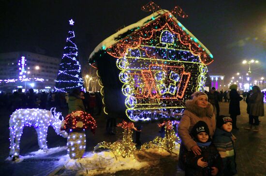 Празднование Нового года в Донецке