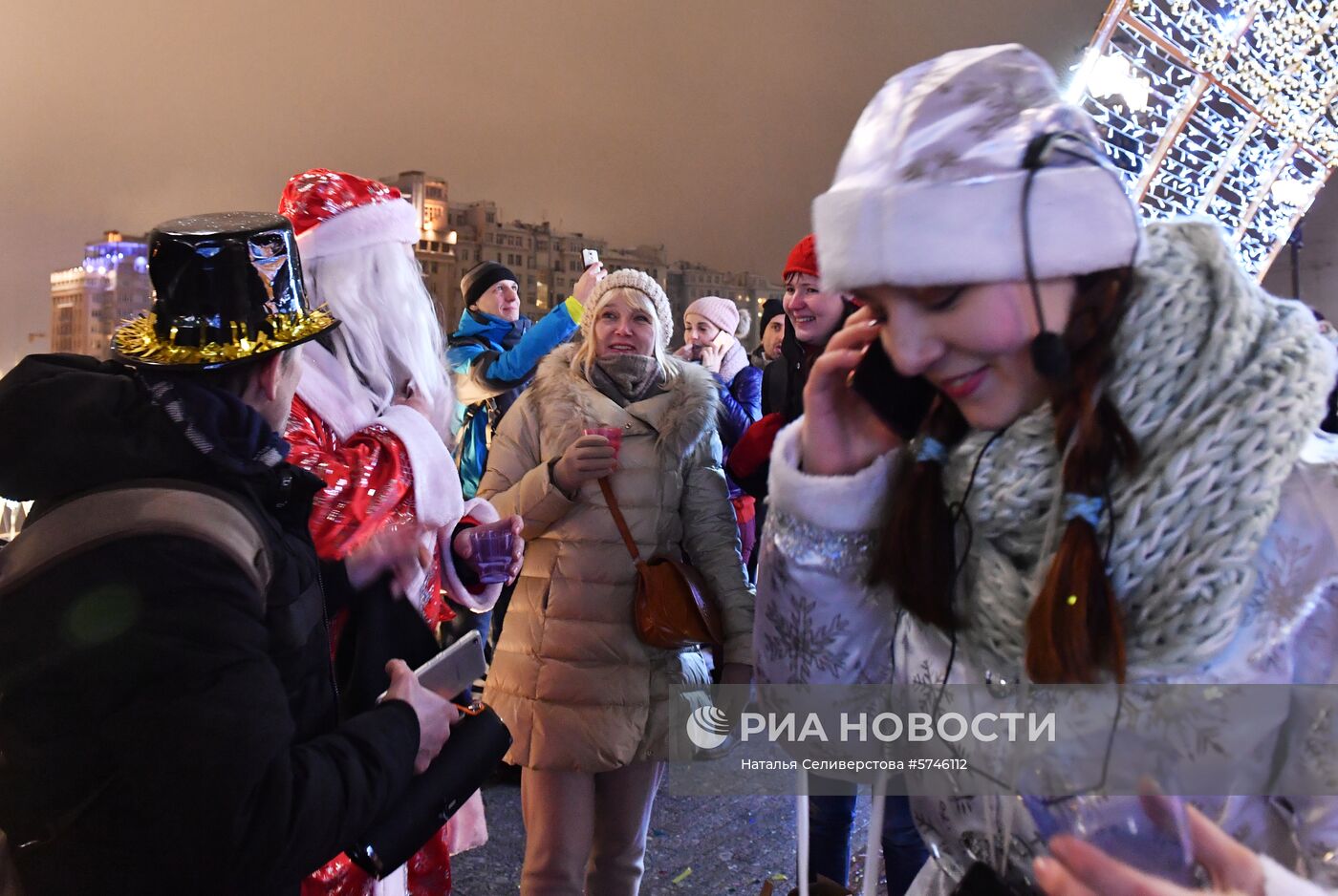 Празднование Нового года в Москве