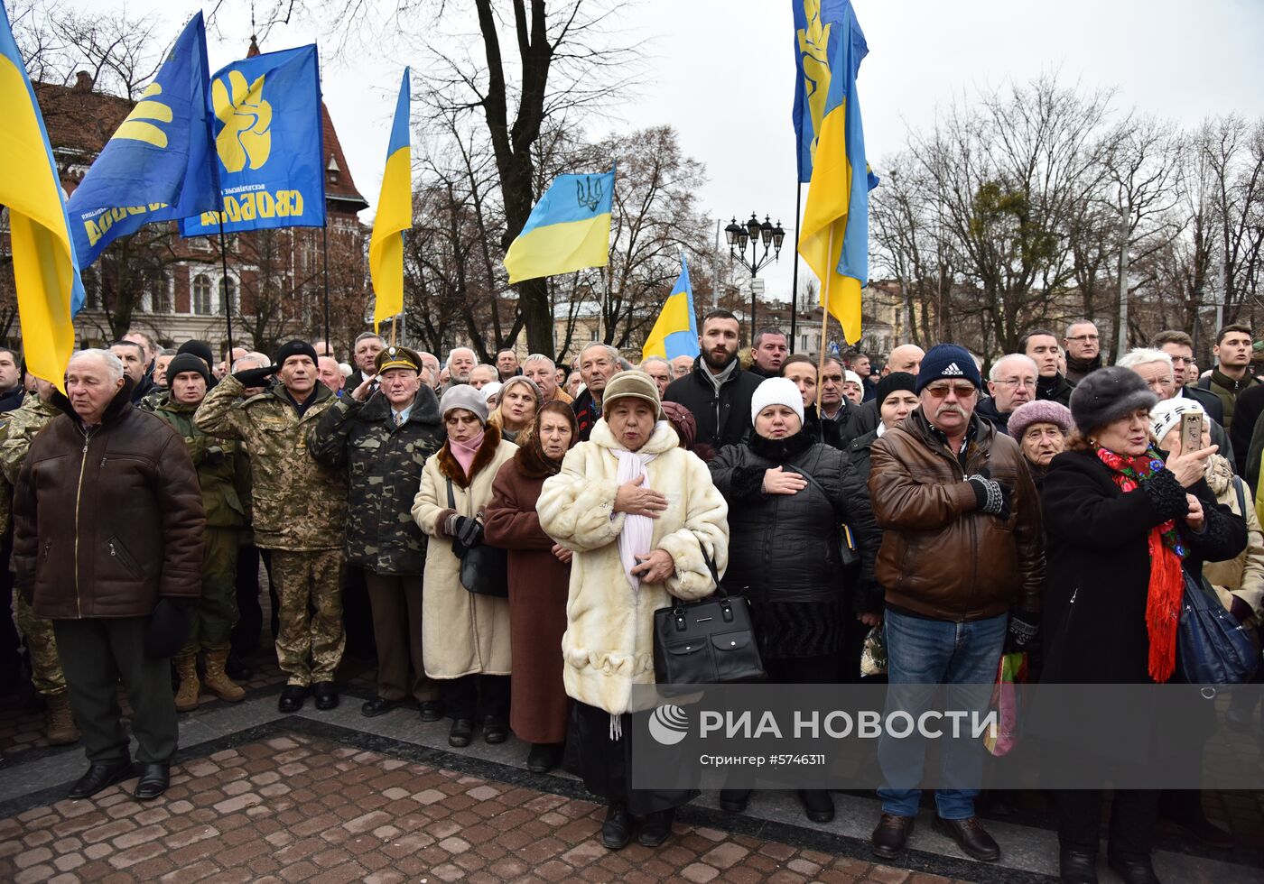 Марши на Украине в день рождения С. Бандеры