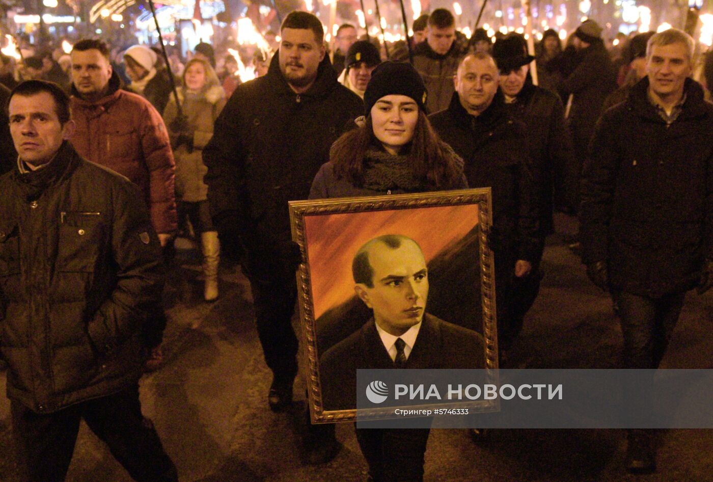 Марши на Украине в день рождения С. Бандеры