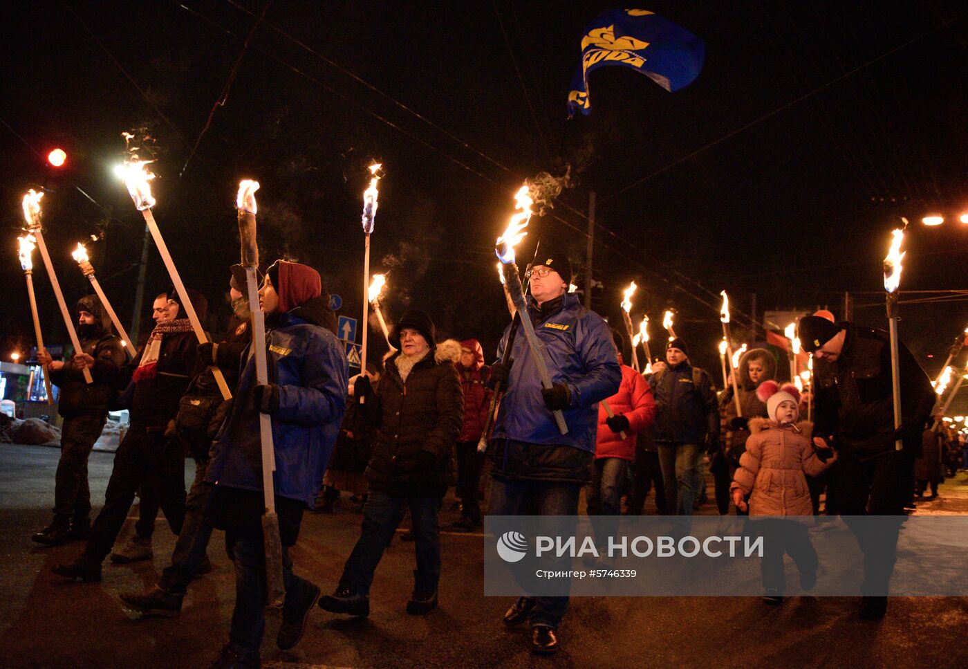 Марши на Украине в день рождения С. Бандеры