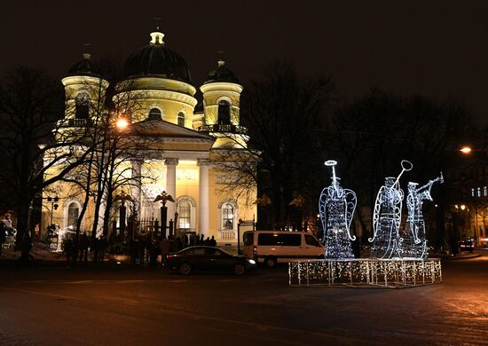 Президент РФ В. Путин посетил Рождественское богослужение