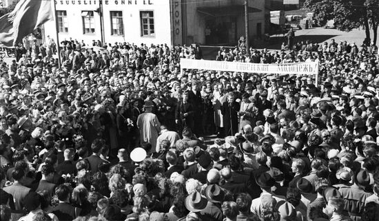 Делегация "Поезда дружбы" из СССР в Финляндию