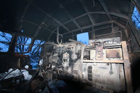 Последствия обстрела в Донецкой области