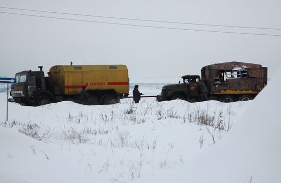 Последствия обстрела в Донецкой области