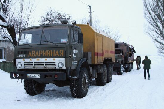 Последствия обстрела в Донецкой области