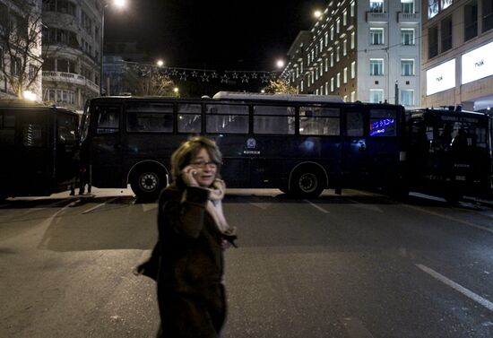 Акция в Афинах против визита Ангелы Меркель