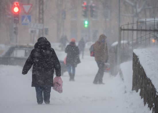 Снегопад в Петрозаводске