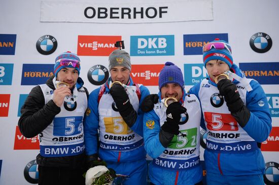 Биатлон. IV этап Кубка мира. Мужчины. Эстафета 