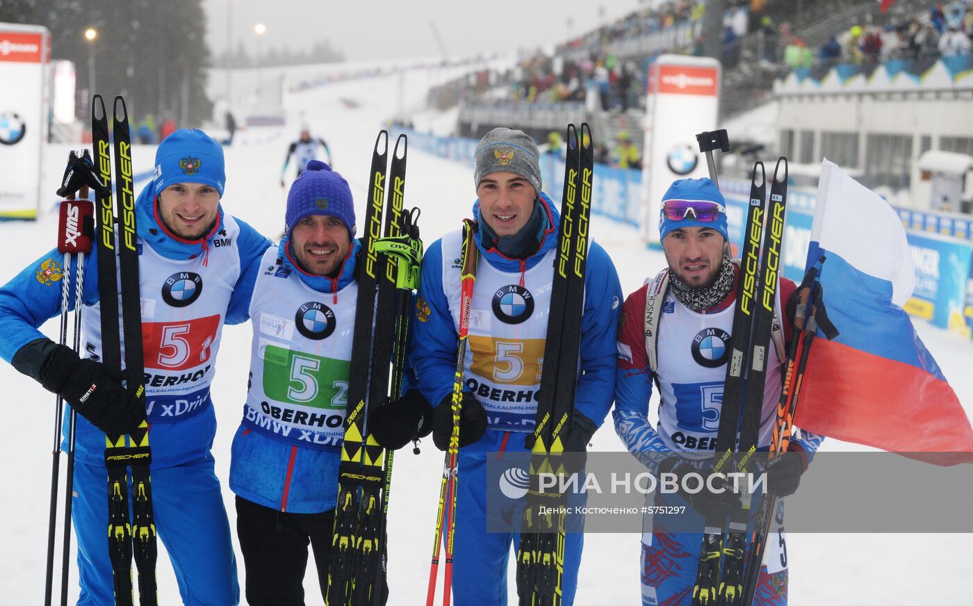 Биатлон. IV этап Кубка мира. Мужчины. Эстафета