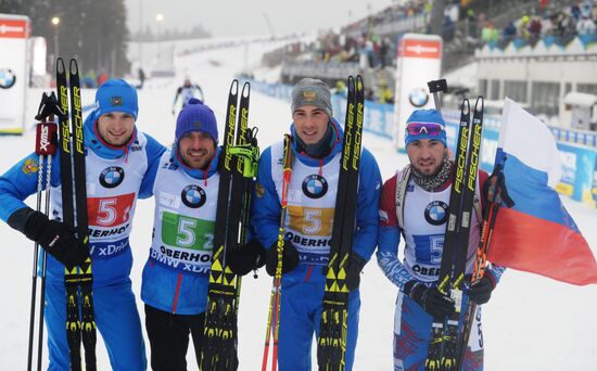 Биатлон. IV этап Кубка мира. Мужчины. Эстафета 