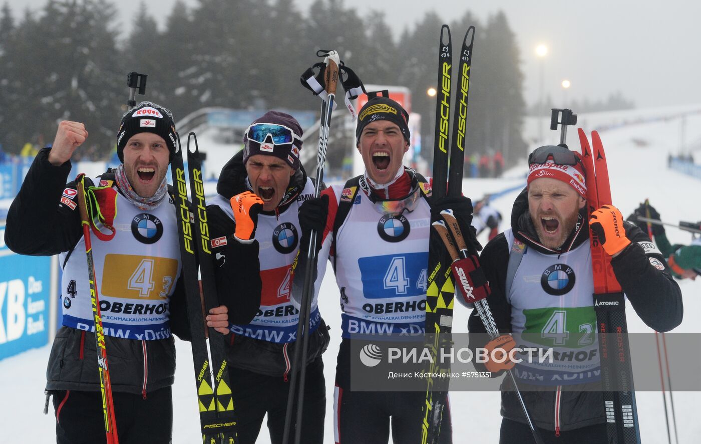 Биатлон. IV этап Кубка мира. Мужчины. Эстафета