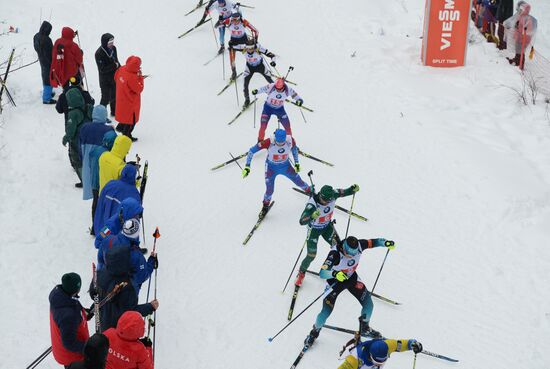 Биатлон. IV этап Кубка мира. Мужчины. Эстафета 